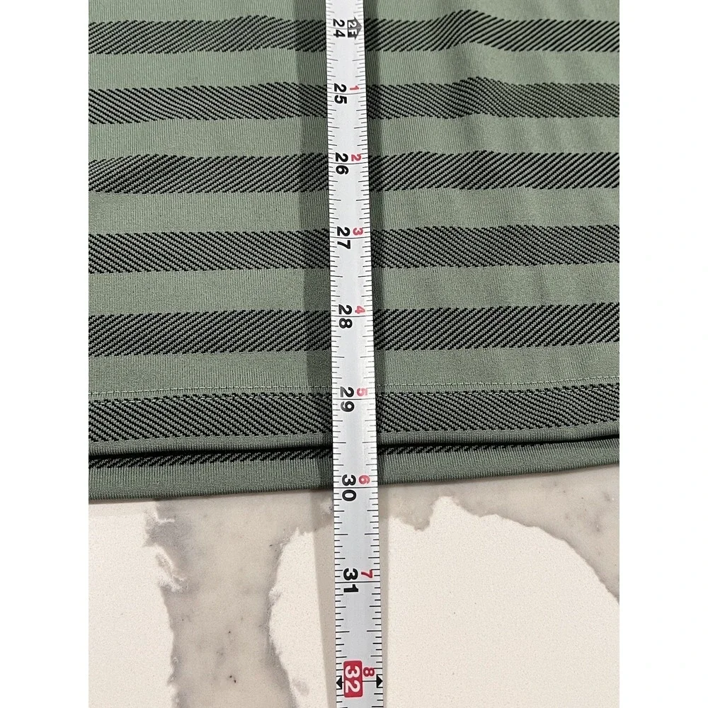 Nike dri-fit golf men's polo green striped short sleeve shirt large AK53